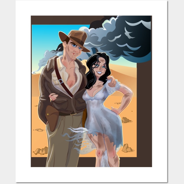 Indiana Jones and Marion Ark Searching Wall Art by Dan Almanzar / Wonka1701